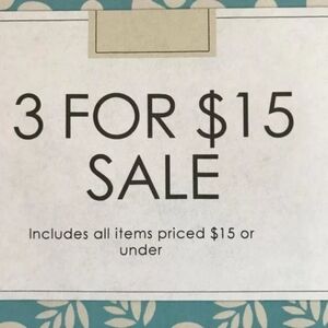 3 For 15$ SALE Anything 15 And Under